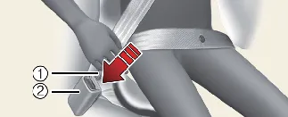 Fastening the 3-point seat belt system in the Kia Carnival driver seat