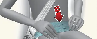Correct arm positioning over and under the Kia Carnival shoulder belt