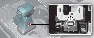 Shift-lock override access point in the Kia Carnival console