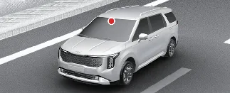 Kia Carnival front-view camera used for Smart Cruise Control detection