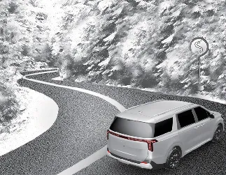 Diagram of safe and smooth cornering technique for Kia Carnival
