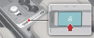 Heated steering wheel control button and indicator in the Kia Carnival