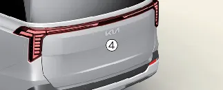 Detailed view of the rear camera sensor location for the Kia Carnival SVM system