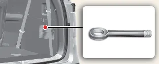 Retrieving the emergency towing hook from the Kia Carnival tool kit