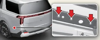 Diagram showing trailer hitch mounting locations on Kia Carnival chassis