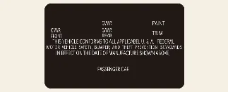 Location of the certification label on the Kia Carnival door sill