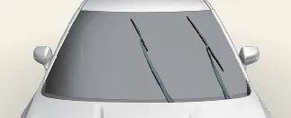 Visual inspection of rubber wiper blade edges on a Kia Carnival