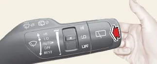 Windshield washer lever operation on Kia Carnival steering column