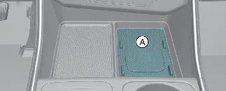 Wireless charging pad location in the Kia Carnival center console